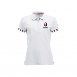 POLO BLANC A LISERE FEMME